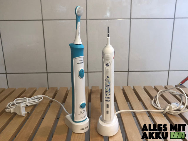 Elektrische Zahnbürste Test - Größenvergleich