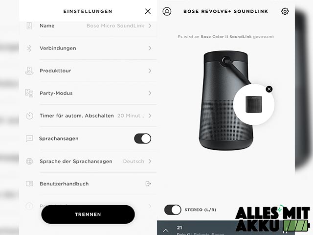 Bose SoundLink Revolve+ Test - App